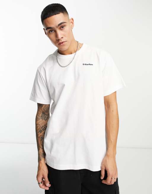 G-Star - 3301 - T-shirt oversize avec imprimé flamme au dos - Blanc, 2 de 4