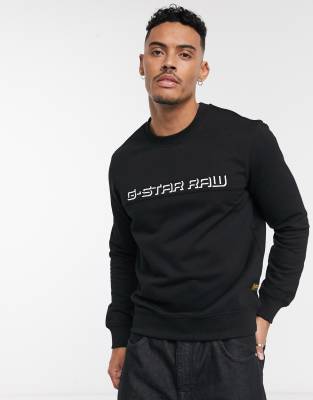 G-Star 3D logo crew neck sweat in black