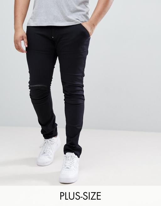 G-Star – 5620 3D – Svarta skinny jeans med dragkedja på det ena knät