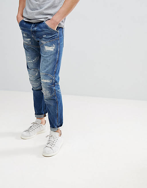 G Star  3D Tapered Jeans Medium Aged with Abraisions