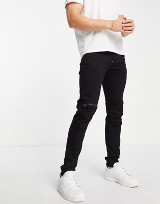 G-Star 5620 3D zip knee skinny fit jeans in black