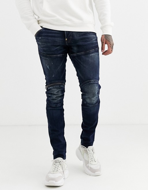 G-Star 5620 skinny fit 3D zip knee jeans in mid wash