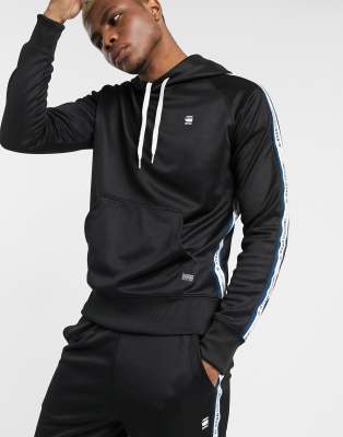 G Star Alchesai taped tracksuit set in black ASOS