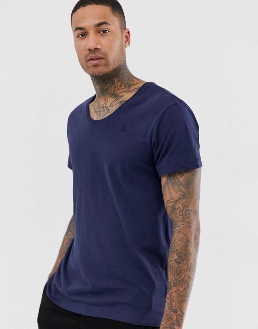 G-Star – Alkyne – Marinblå t-shirt i ekologisk bomull
