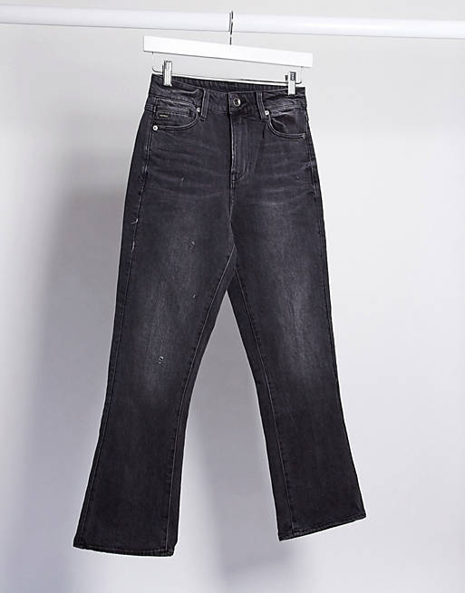 G-Star – Ausgestellte Cropped-Jeans mit hohem Bund