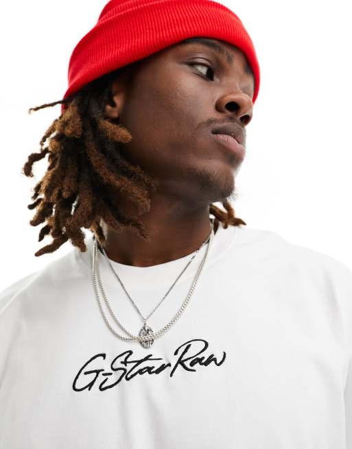 G-Star – Autograph – Oversize-T-Shirt in Weiß