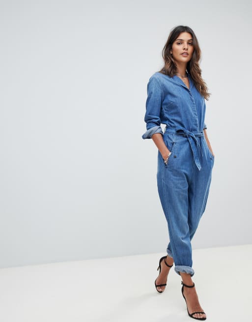 Complex Wat mensen betreft Publicatie G-Star belted denim jumpsuit | ASOS