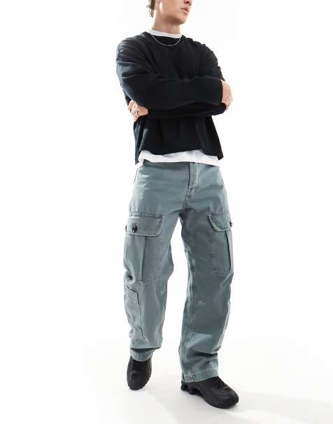 G-Star – Bend 3D – Locker sitzende Cargo-Jeans in Salbeigrün - view 1