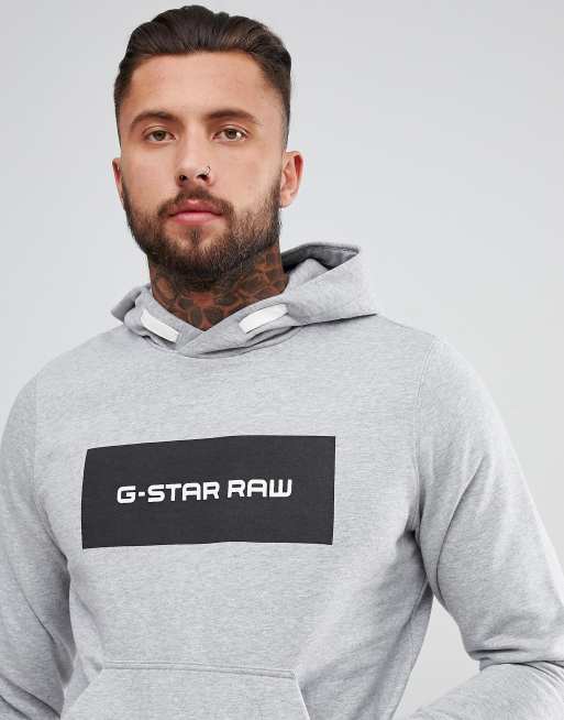 G Star BeRaw Box Logo Sweatshirt Grey