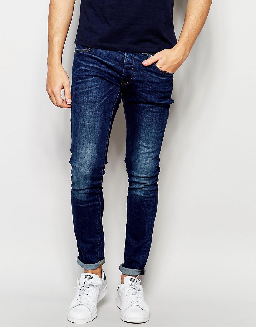 G-Star - BeRAW - Superslim-fit 3301-A jeans met midblauwe wassing