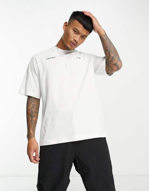 G-Star – Biały T-shirt o pudełkowym kroju z logo