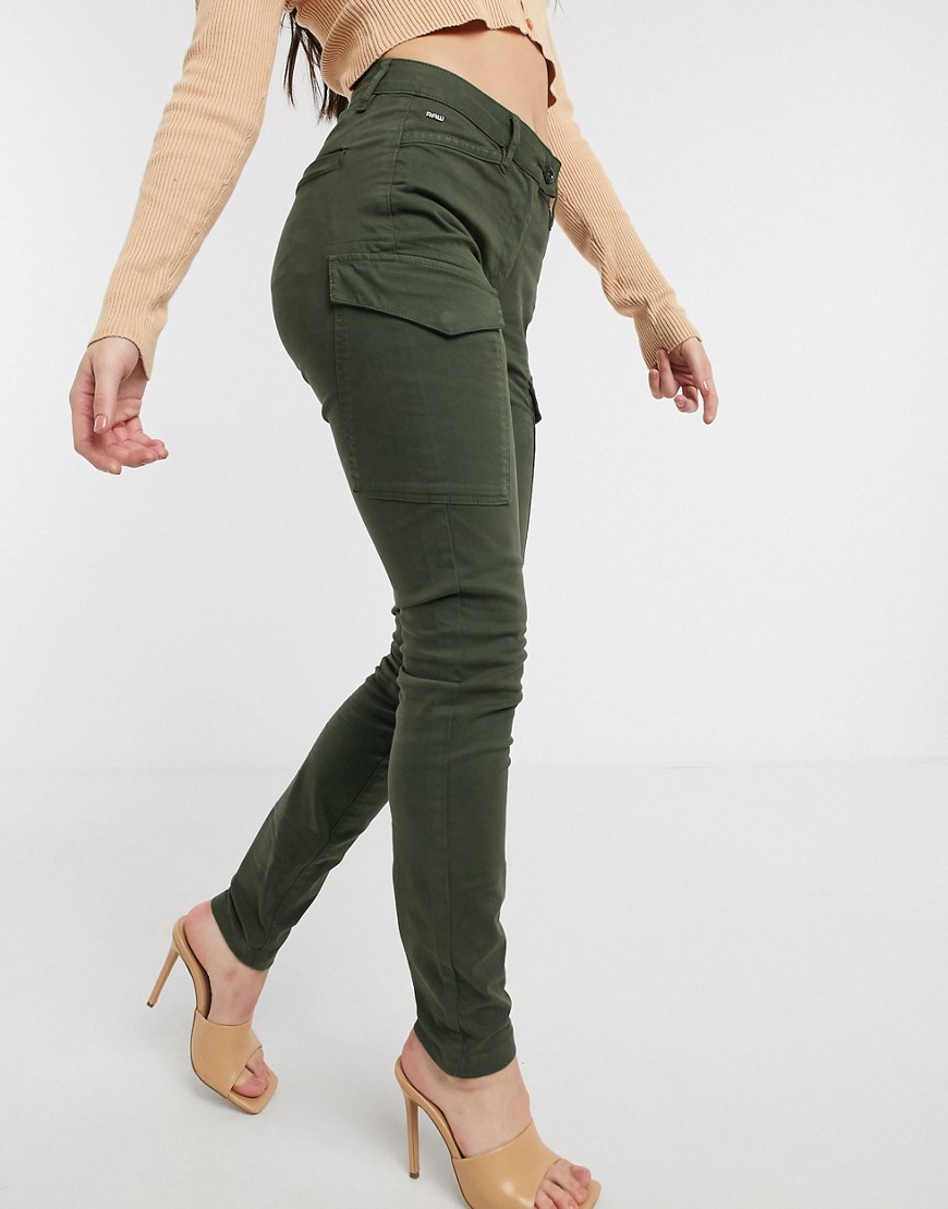 G-Star - Blossite - Højtaljede skinny-uitlity-bukser i grøn-Sort