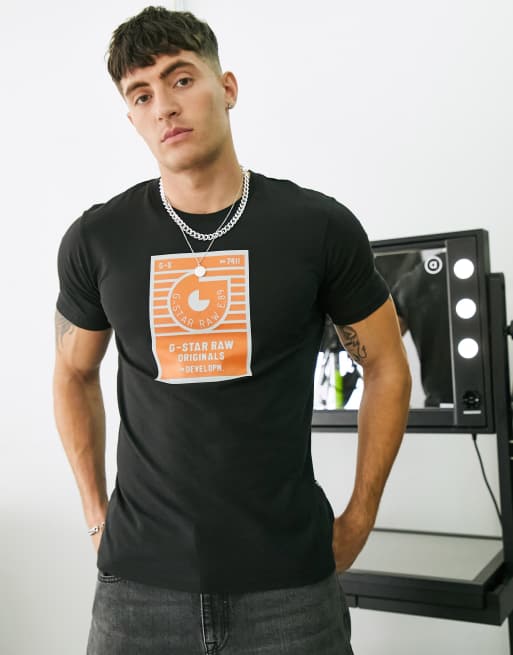 G-Star boxed logo t-shirt in black
