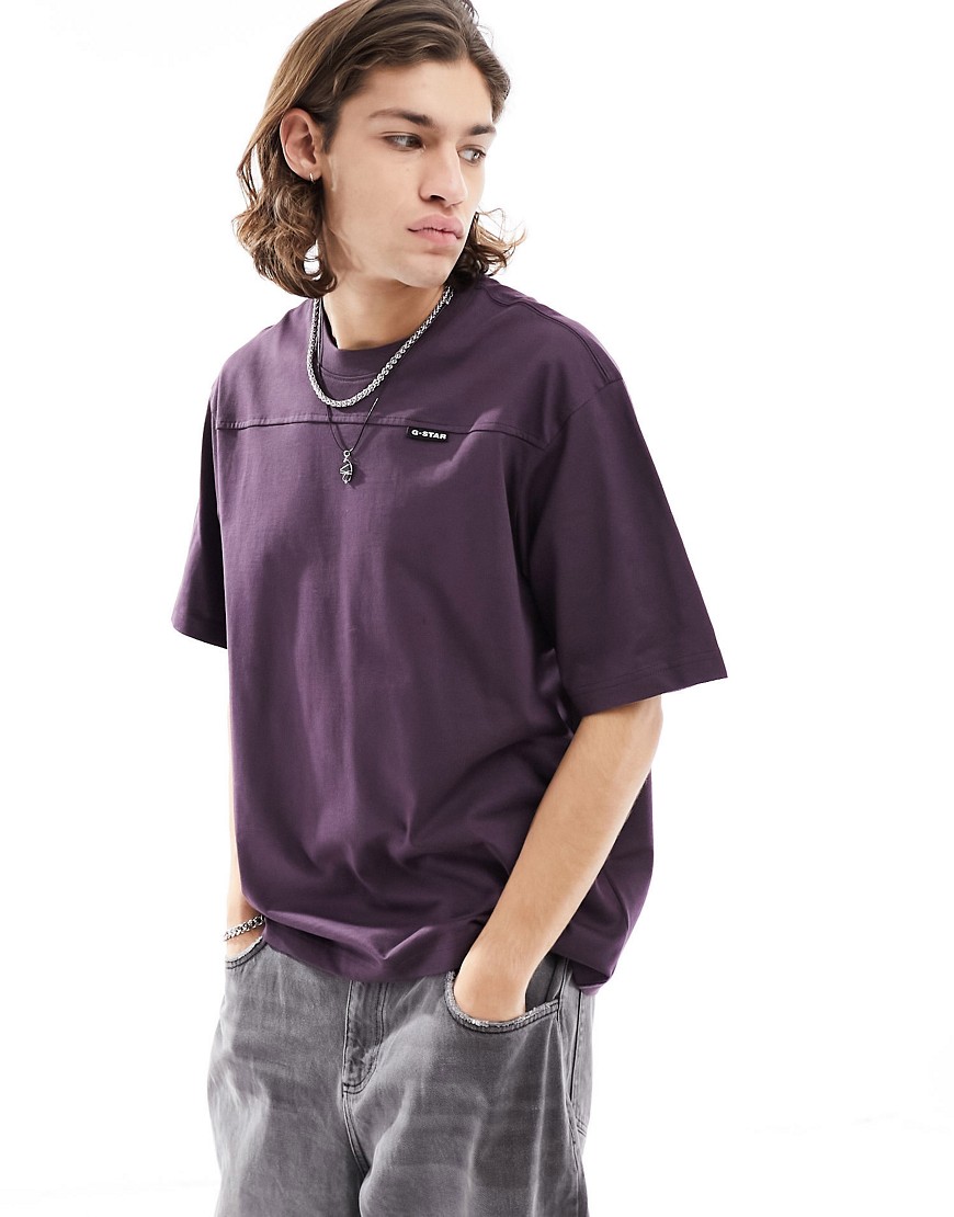 G-Star boxy base oversized t-shirt in deep purple