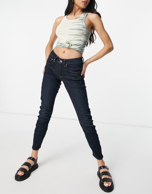 G-Star – Boyfriend-Jeans in dunkler Waschung mit Umschlag