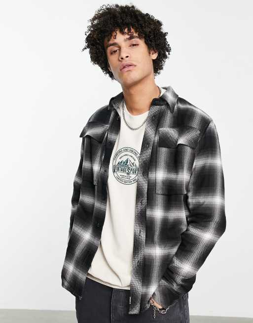 G-Star - Camicia nera in flanella a quadri heritage