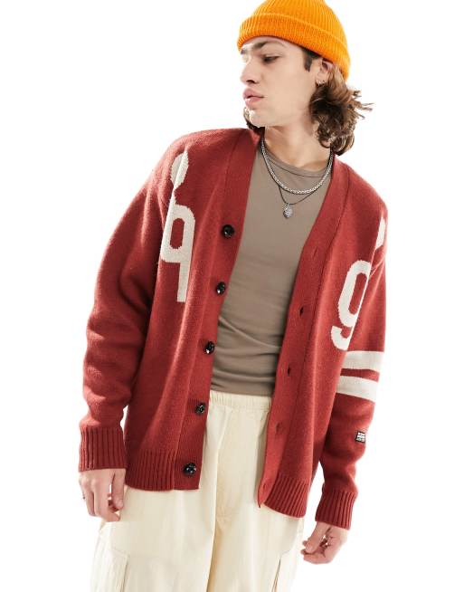 Burnt shop red cardigan