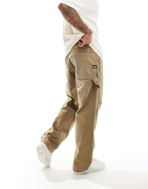 G-star carpenter 3d loose fit denim jeans in washed beige | ASOS