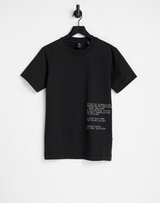 G-Star circle text t-shirt in black  - ASOS Price Checker