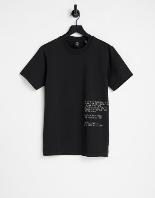 G-Star circle text t-shirt in black 