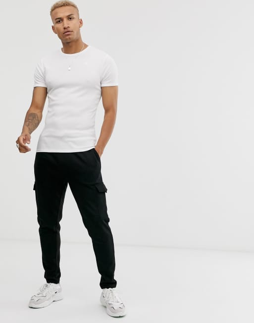 G-Star cotton tonal logo slim fit 2-pack t-shirt in white, 4 of 4