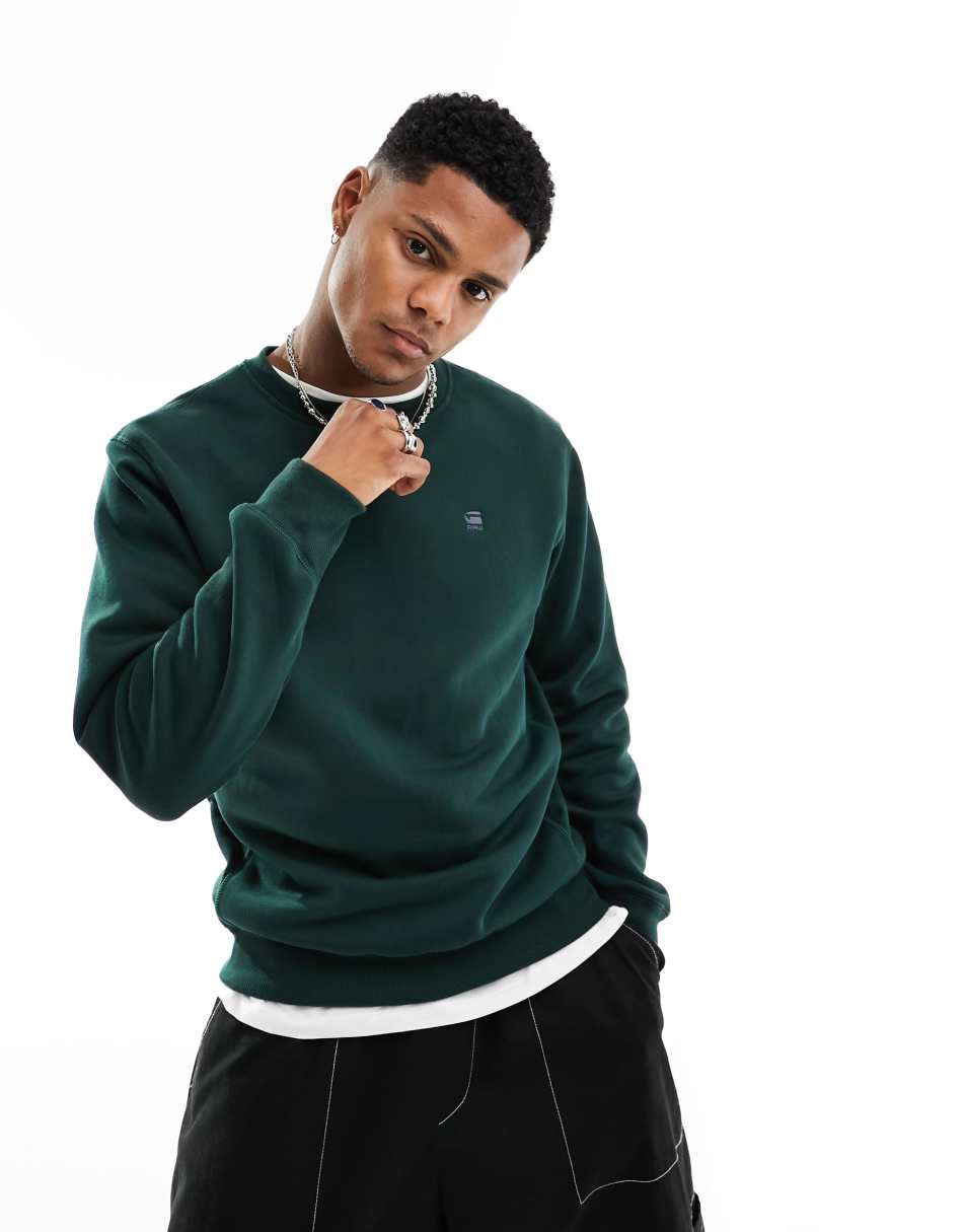 Weekday Patrik fleece sweatshirt in dark green