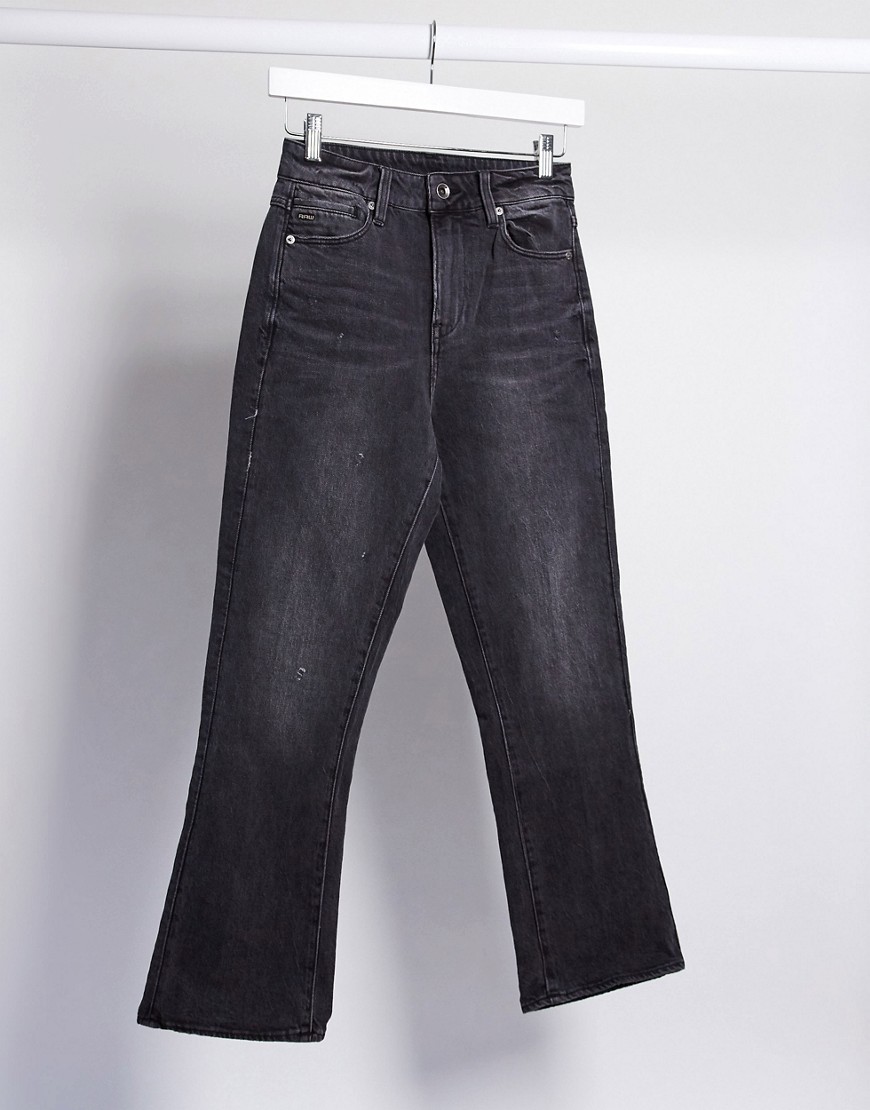 G-Star - Cropped flare-jeans met hoge taille-Zwart