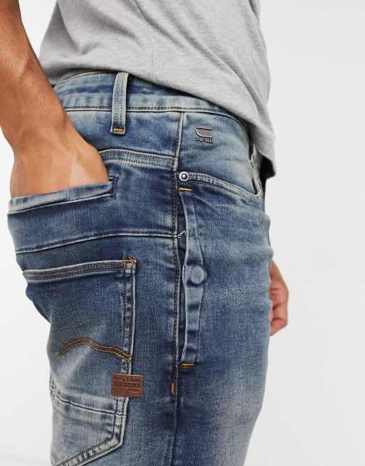 Toestemming bunker doe niet G-Star D-Staq 3D slim fit jeans in medium aged | ASOS