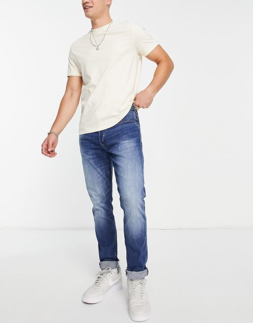 G-Star D-Staq 5 pocket slim jeans in mid blue | ASOS