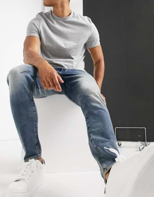 G-Star - D-Staq - Jeans slim 3D lavaggio medio invecchiato, 4 di 4