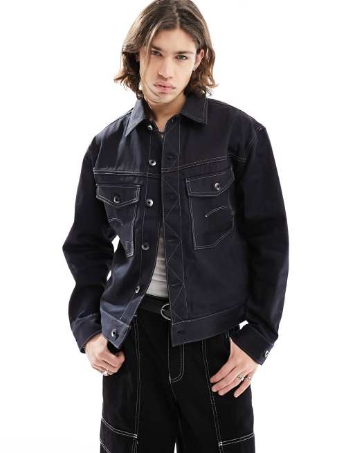 G star best sale black denim jacket