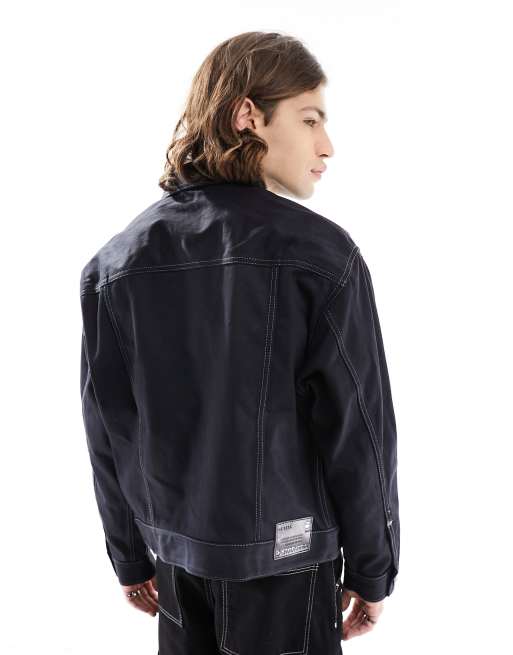 G star black denim jacket sales