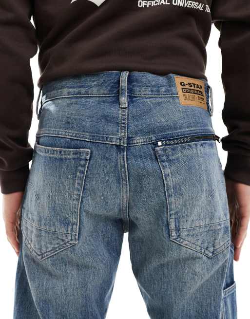 G-Star dakota straight leg denim jeans in vintage wash blue, 4 of 5