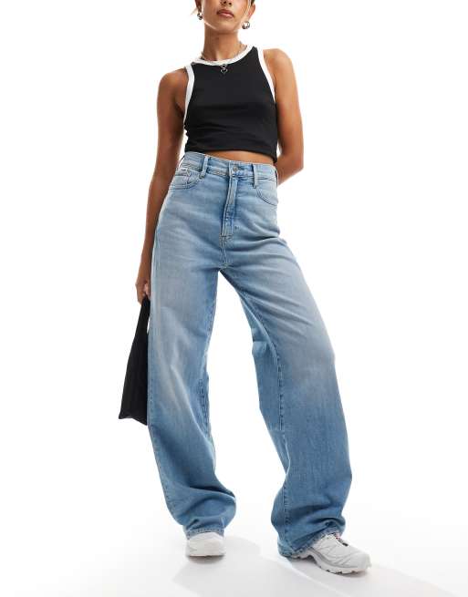 G-Star - Deck 2.0 - Losvallende denim jeans met hoge taille in lichte wassing blauw, 4 van 5