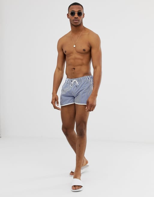 G Star Dend stripe swim shorts in blue