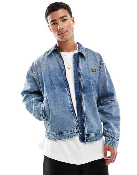 G-Star denim coach jacket in midwash blue - view 1