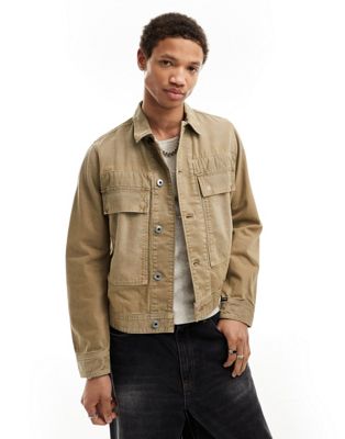 G-Star denim utility jacket with oversized pockets in beige