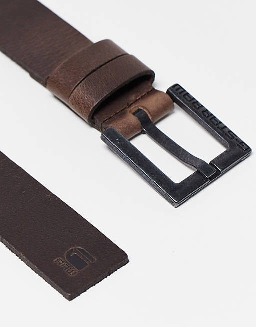G-Star Duko Leather Belt In Brown | ASOS