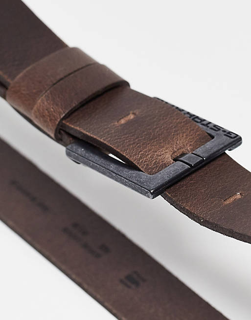 G-Star Duko Leather Belt In Brown | ASOS