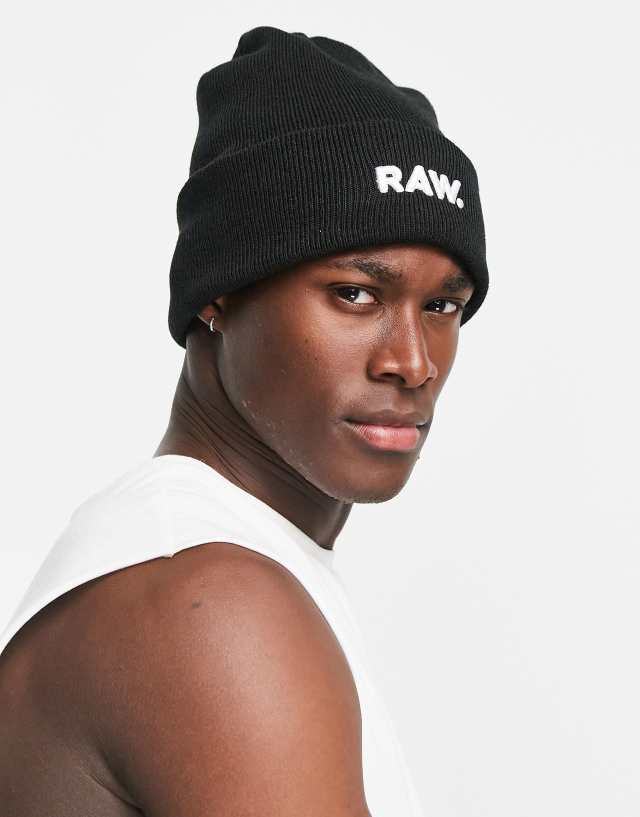 G-Star Effo Raw logo beanie in black