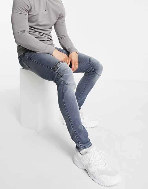 G-Star elwood 3D zip knee skinny fit jeans in darkwash