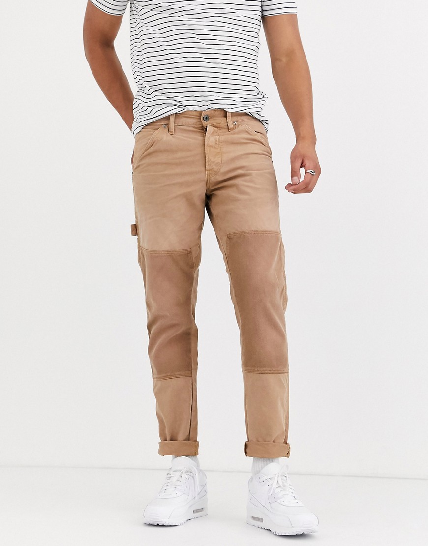 G-Star – Faeroes – Straight jeans med avsmalnande passform-Beige