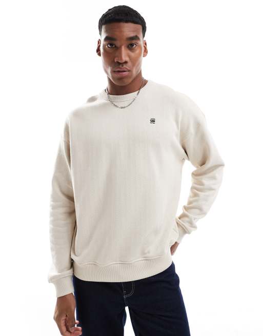 G-Star Felpa bianco sporco con stampa sul retro ASOS