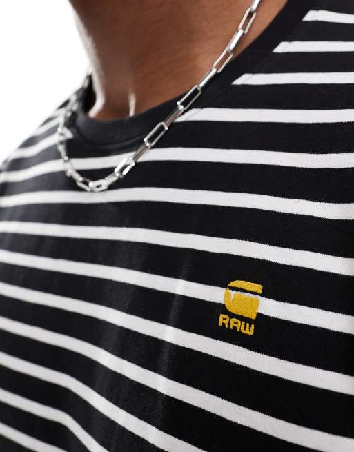 G-Star Gestreept T-shirt in zwart en wit ASOS