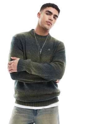 [G-Star] G-Star gradient knitted jumper in dark green and navy L Green