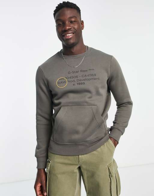 G Star Graphic pocket sweatshirt in grey ASOS