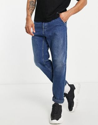 G-Star Grip 3D Relaxed Tapered jeans in midwash blue - ASOS Price Checker