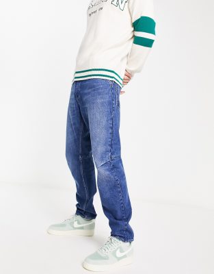 G-Star Grip 3D relaxed tapered jeans in mid blue