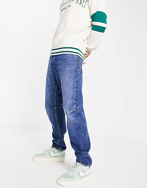 G-Star Grip 3D relaxed tapered jeans in mid blue