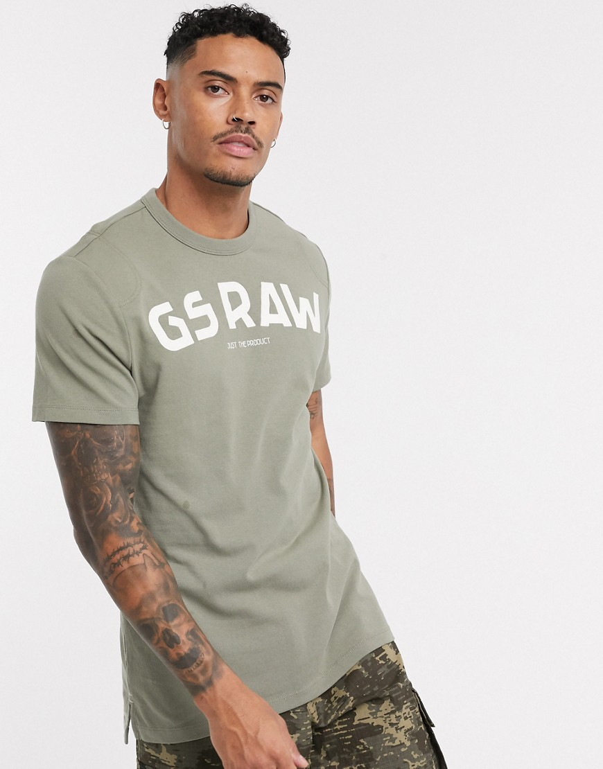 G-Star - GSRAW - T-shirt in kaki-Groen